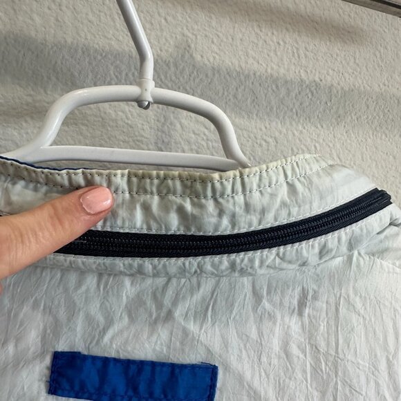 Pierre Cardin 90s White Blue & Gray Nylon Windbreaker Jacket & Pants Track Suit - Picture 4 of 7